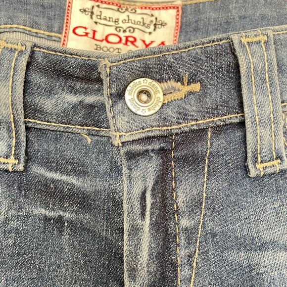 Dang Chicks Glorya Jeans Women’s 29x32 Boot Cut Stars and Stripes Pockets Blue - Picture 10 of 14